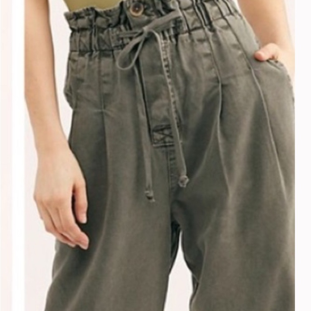 Free People Sage Green Drawstring Pants